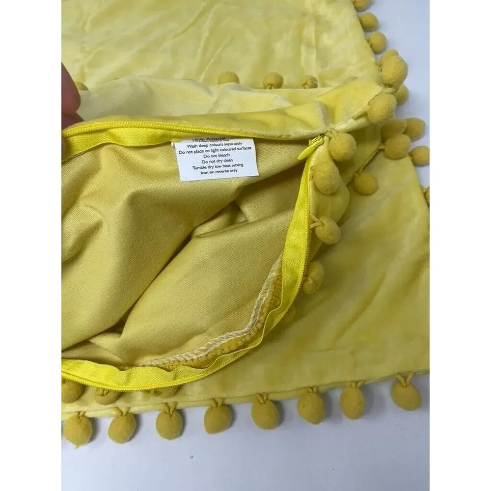 Phantoscope Velvet‎ Decorative Throw Pillow Covers Boho Soft Solid Square Yellow